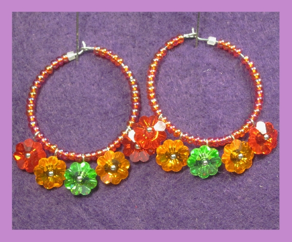 Ohrring mit Glasperlen